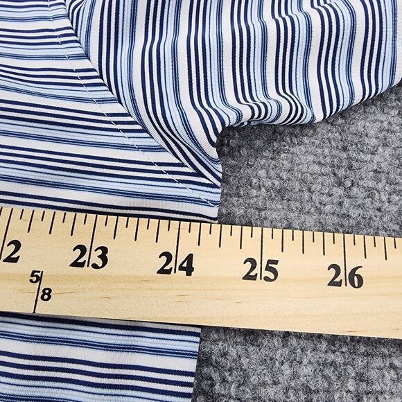 Peter Millar Polo Mens XXL Blue White Stripe Jasna Polana Performance Golf Shirt - Picture 5 of 16